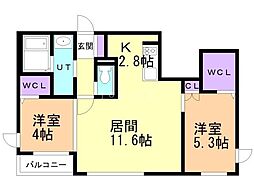 間取図画像 2LDK