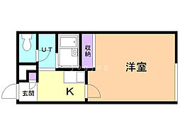 レオパレスエスポワールハイム 1Kの間取図画像