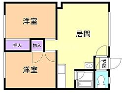 ハイツ115 2LDKの間取図画像