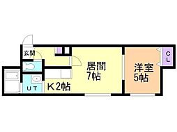 レグジー石山 1LDKの間取図画像