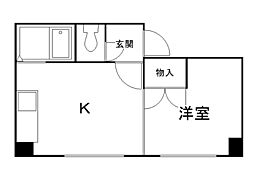 ステュディオ南郷 1DKの間取図画像