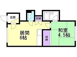 永和ハイツ 1DKの間取図画像