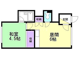 永和ハイツ 1DKの間取図画像