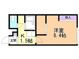 レオパレス福住A 1Kの間取図画像