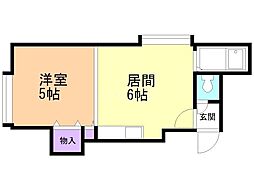 イー・エフ南郷壱番館 1DKの間取図画像