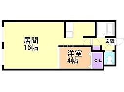アパルシオン3 1LDKの間取図画像