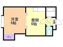 ジュネス札幌 1DKの間取図画像