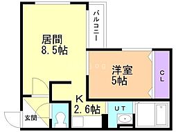 フェイバリト澄川 1LDKの間取図画像