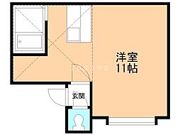 AMS清田21・B ワンルームの間取図画像