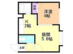 アプロード平岸324 1DKの間取図画像