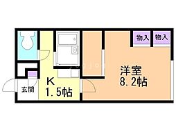 レオパレス新さっぽろ3 1Kの間取図画像