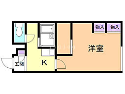 レオパレスこも家西 1Kの間取図画像