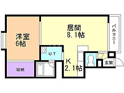 マリーマンション 1LDKの間取図画像