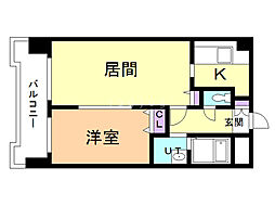 アヴィンズ平岸 1LDKの間取図画像