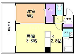 スターレジデンス福住 1LDKの間取図画像