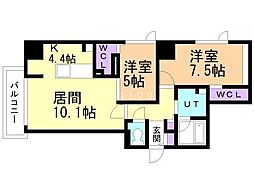 F018H1RAGISHI 2LDKの間取図画像