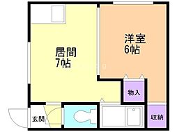 グリーンハイツ 1DKの間取図画像
