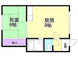 コーポ大建 1LDKの間取図画像