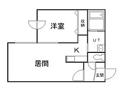アーブル南平岸 1LDKの間取図画像