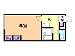 レオパレスメイフラワー清田 1Kの間取図画像