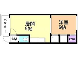 カサデューク平岸55 1DKの間取図画像