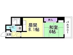 マインコーポ平岸 1LDKの間取図画像
