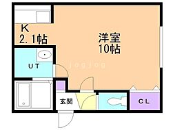 エアリーズ 1Kの間取図画像