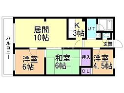 エル・ハイム 3LDKの間取図画像