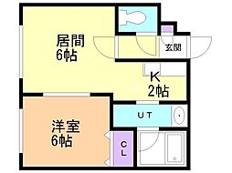 ブリリアント平岸 1LDKの間取図画像