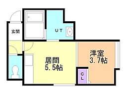 コンブリオ 1DKの間取図画像