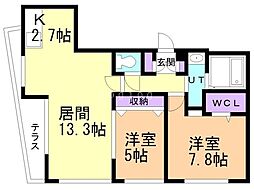 RECON44 2LDKの間取図画像