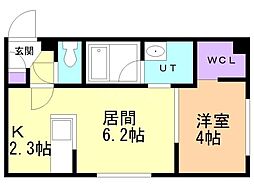 Flap福住(フラップ) 1LDKの間取図画像