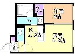 Flap福住(フラップ) 1LDKの間取図画像