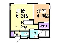 S-FORT月寒 1LDKの間取図画像