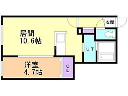 Ta-Ri-Ru学園前 1LDKの間取図画像