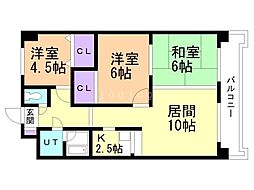 ロイヤルレインボー平岸B 3LDKの間取図画像