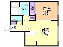コンフォート美園4条 1LDKの間取図画像