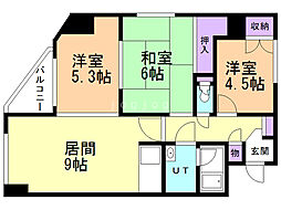 トリム平岸 3DKの間取図画像