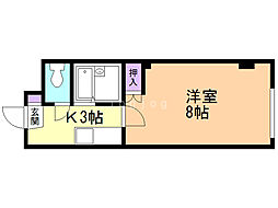 ルピナス美園 1Kの間取図画像