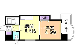 ローヤルハイツ月寒東5 1DKの間取図画像