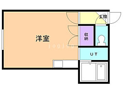 フロンティア57 ワンルームの間取図画像