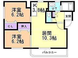 アトレ福住 2LDKの間取図画像