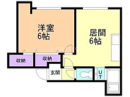 第2コーポ小泉 1DKの間取図画像
