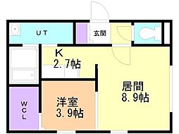 リヴィエール福住11 1LDKの間取図画像