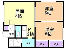 エスコートMAX 2LDKの間取図画像