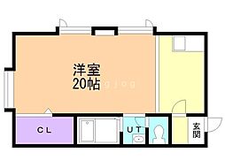 プラザ館Cドーム前 ワンルームの間取図画像