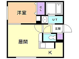 ラフィナート 1LDKの間取図画像