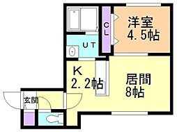 ムーンテラス 1LDKの間取図画像