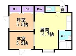 アークコート福住 2LDKの間取図画像