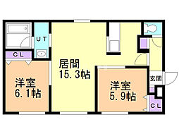 システムコート澄川 2LDKの間取図画像